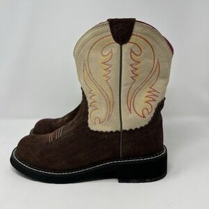 Ariat Women's Fatbaby White Brown Suede Style 10014078 Size 8B